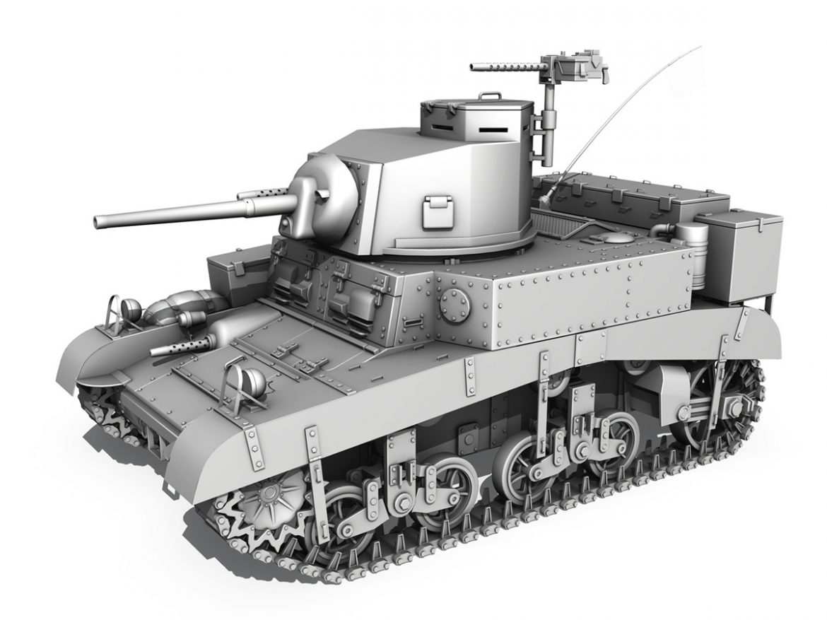 m3 light tank honey 3d model 3ds fbx c4d lwo obj 187321