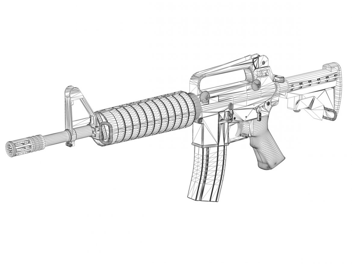 colt m4 commando assault rifle 3d model 3ds fbx c4d lwo obj 187503
