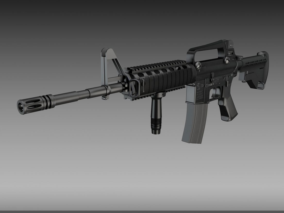 colt m4a1 carbine ris assault rifle 3d model 3ds fbx c4d lwo obj 187796