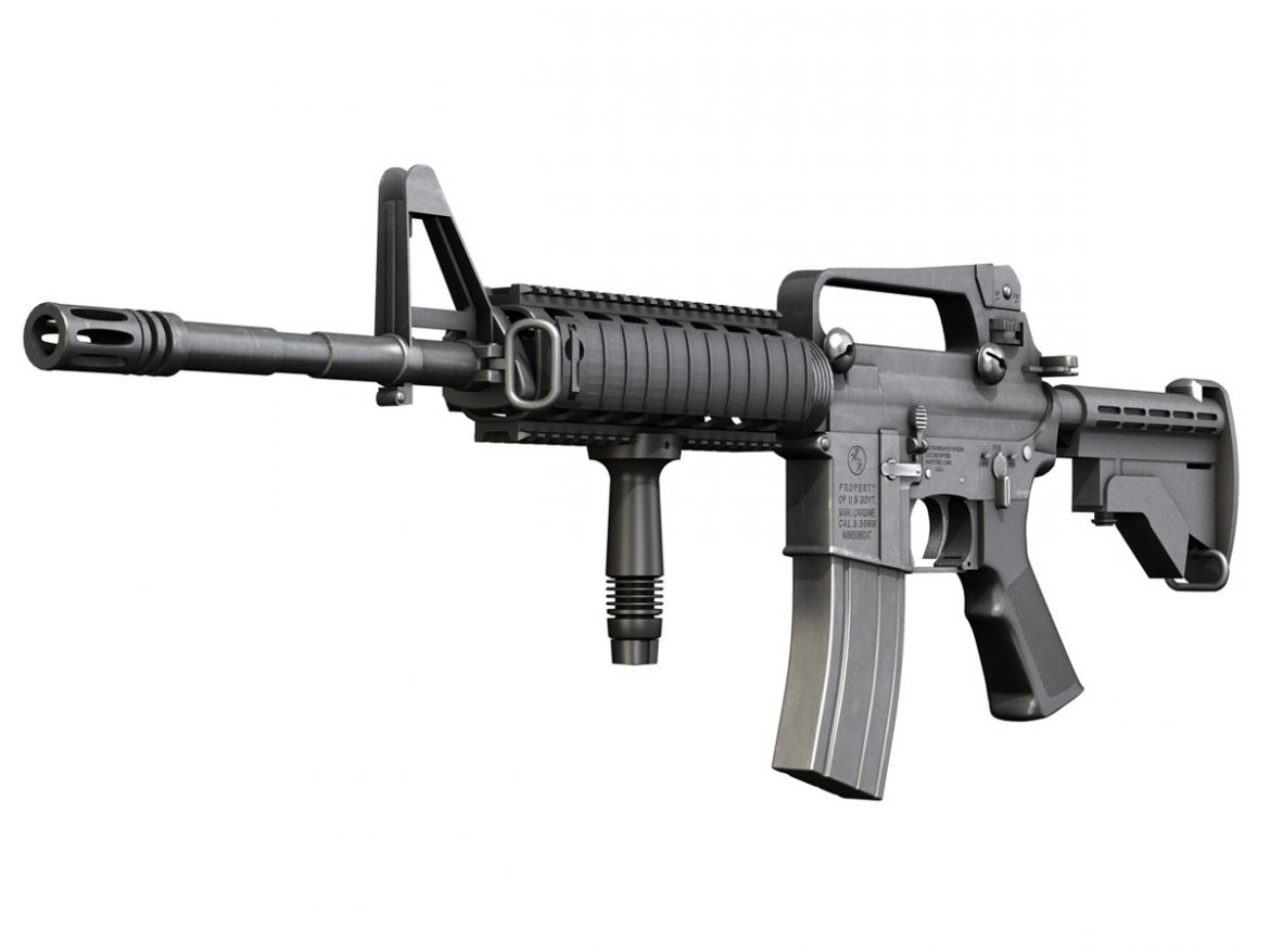 colt m4a1 carbine ris assault rifle 3d model 3ds fbx c4d lwo obj 187797