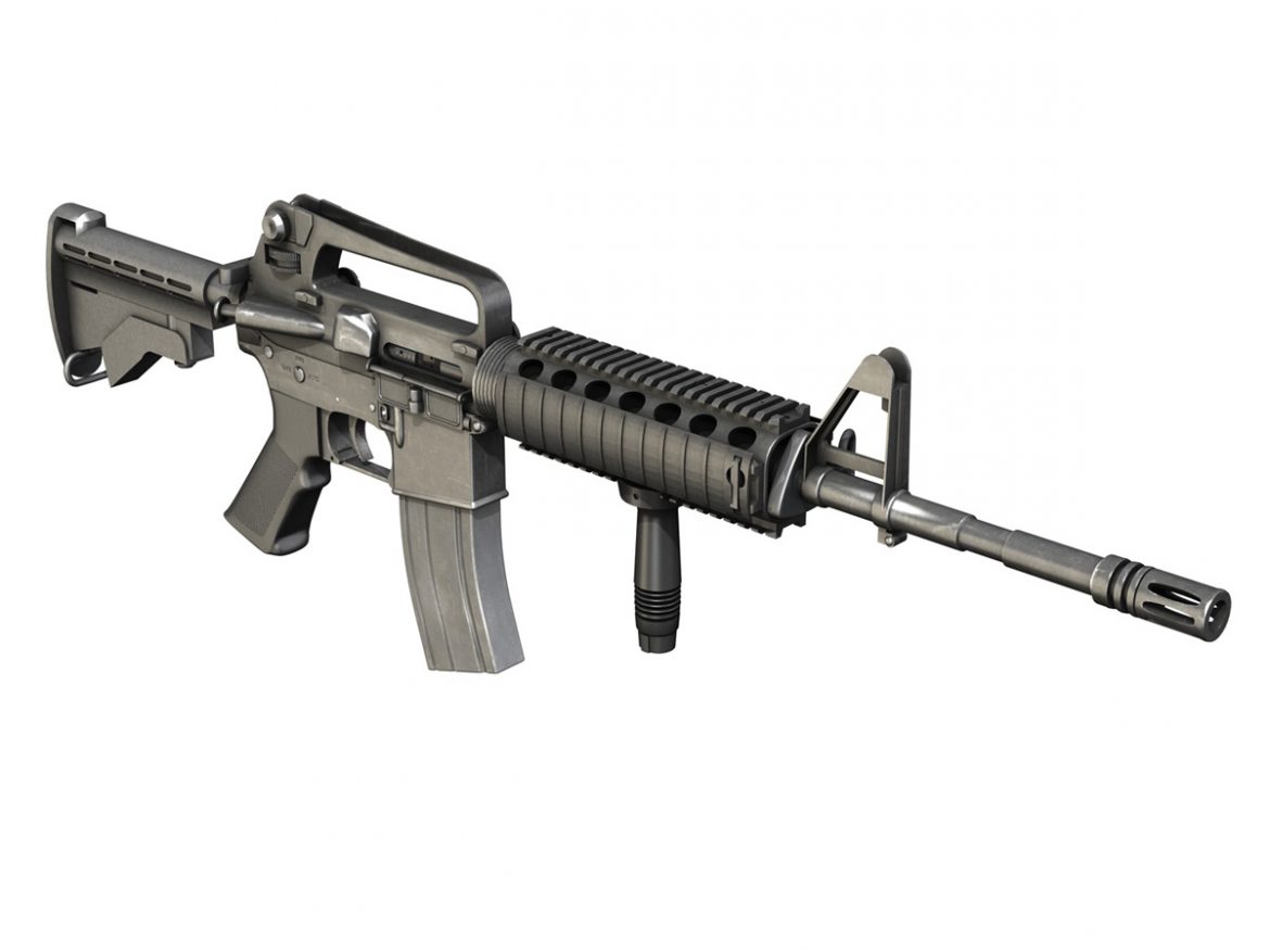 colt m4a1 carbine ris assault rifle 3d model 3ds fbx c4d lwo obj 187798