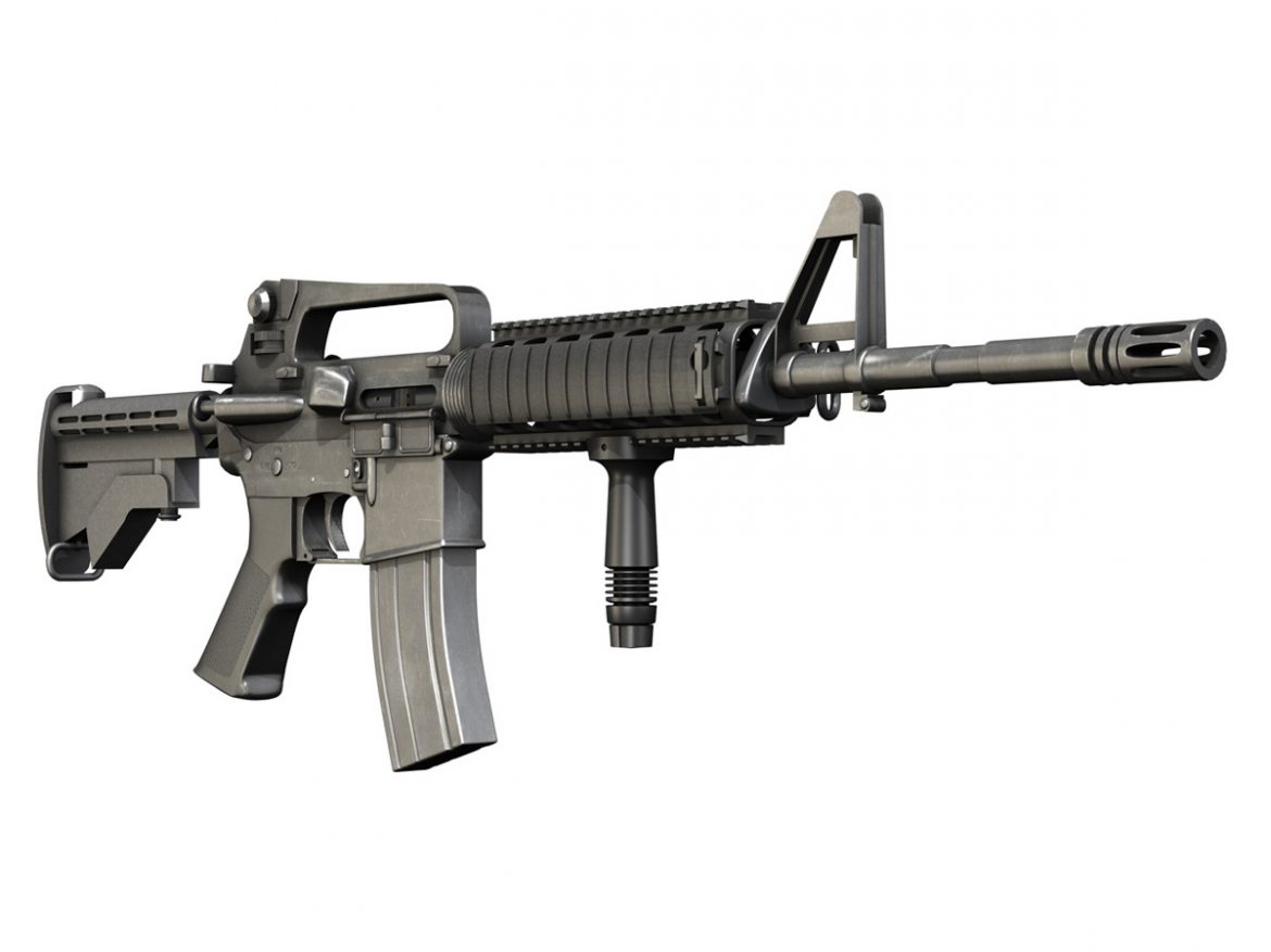 colt m4a1 carbine ris assault rifle 3d model 3ds fbx c4d lwo obj 187799