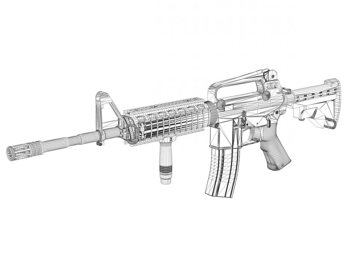 colt m4a1 carbine ris assault rifle 3d model 3ds fbx c4d lwo obj 187805