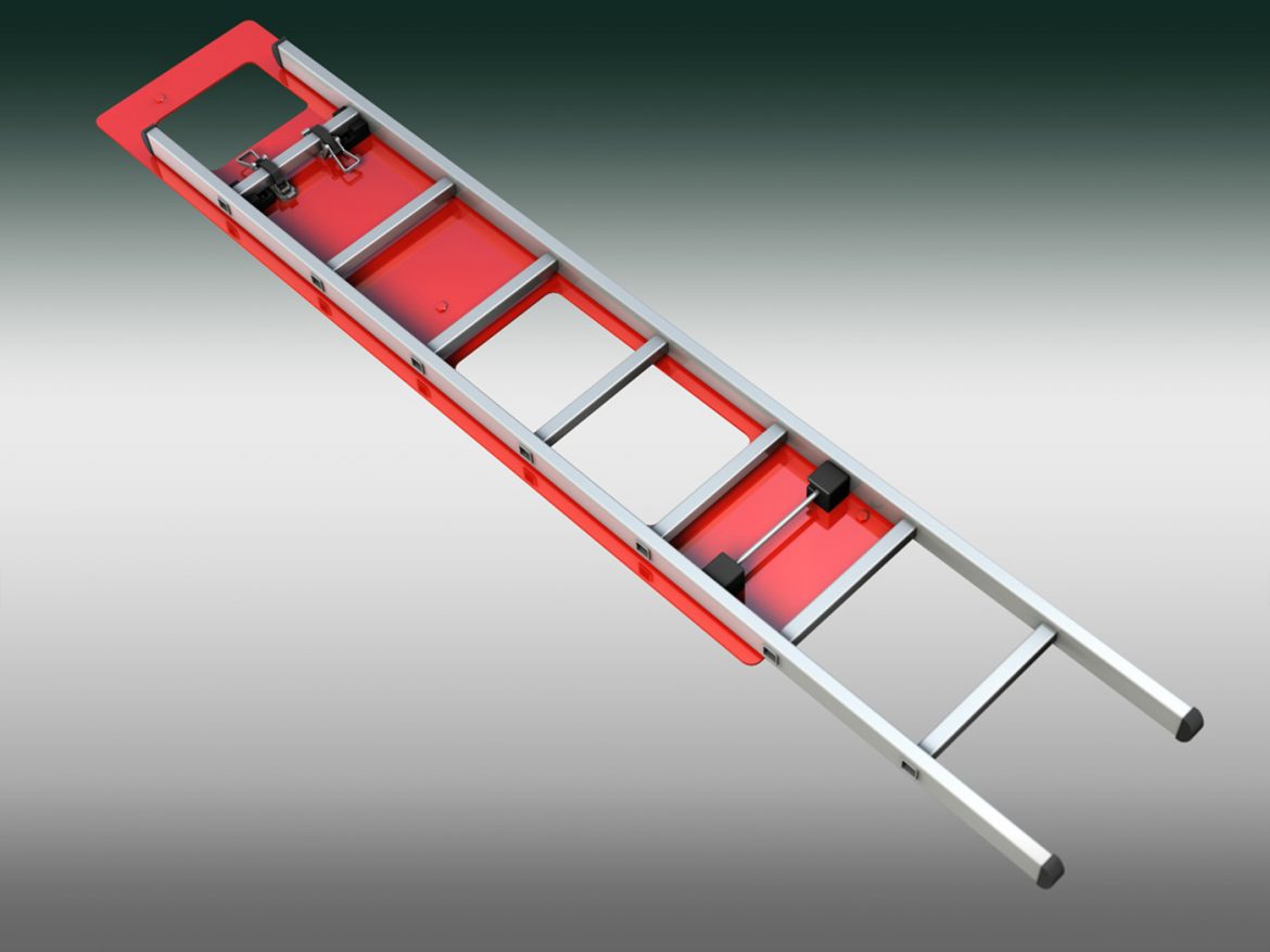 alu ladder with vehicle mounting 3d model 3ds fbx c4d lwo obj 188478