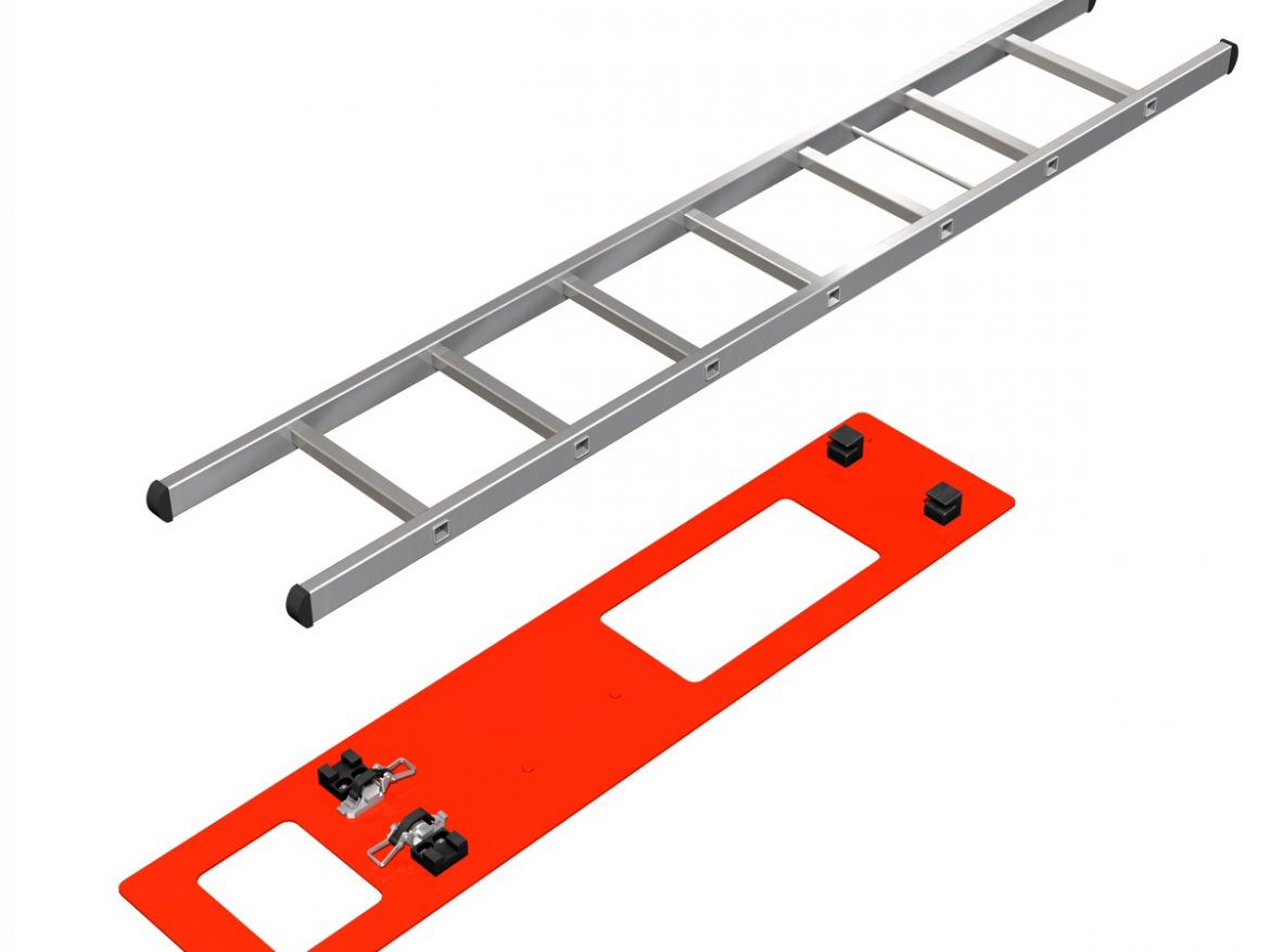 alu ladder with vehicle mounting 3d model 3ds fbx c4d lwo obj 188483