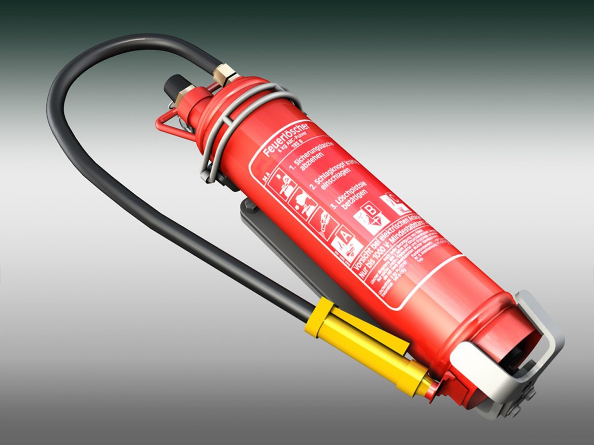 fire extinguisher with vehicle mounting 3d model 3ds fbx c4d lwo obj 188489
