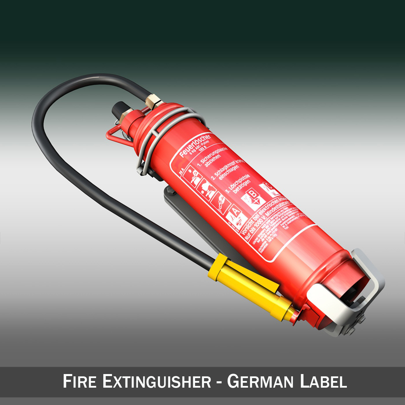 fire extinguisher with vehicle mounting 3d model 3ds fbx c4d lwo obj 188489
