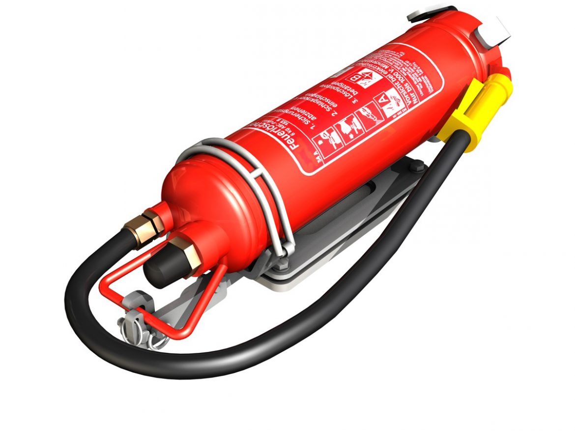 fire extinguisher with vehicle mounting 3d model 3ds fbx c4d lwo obj 188490