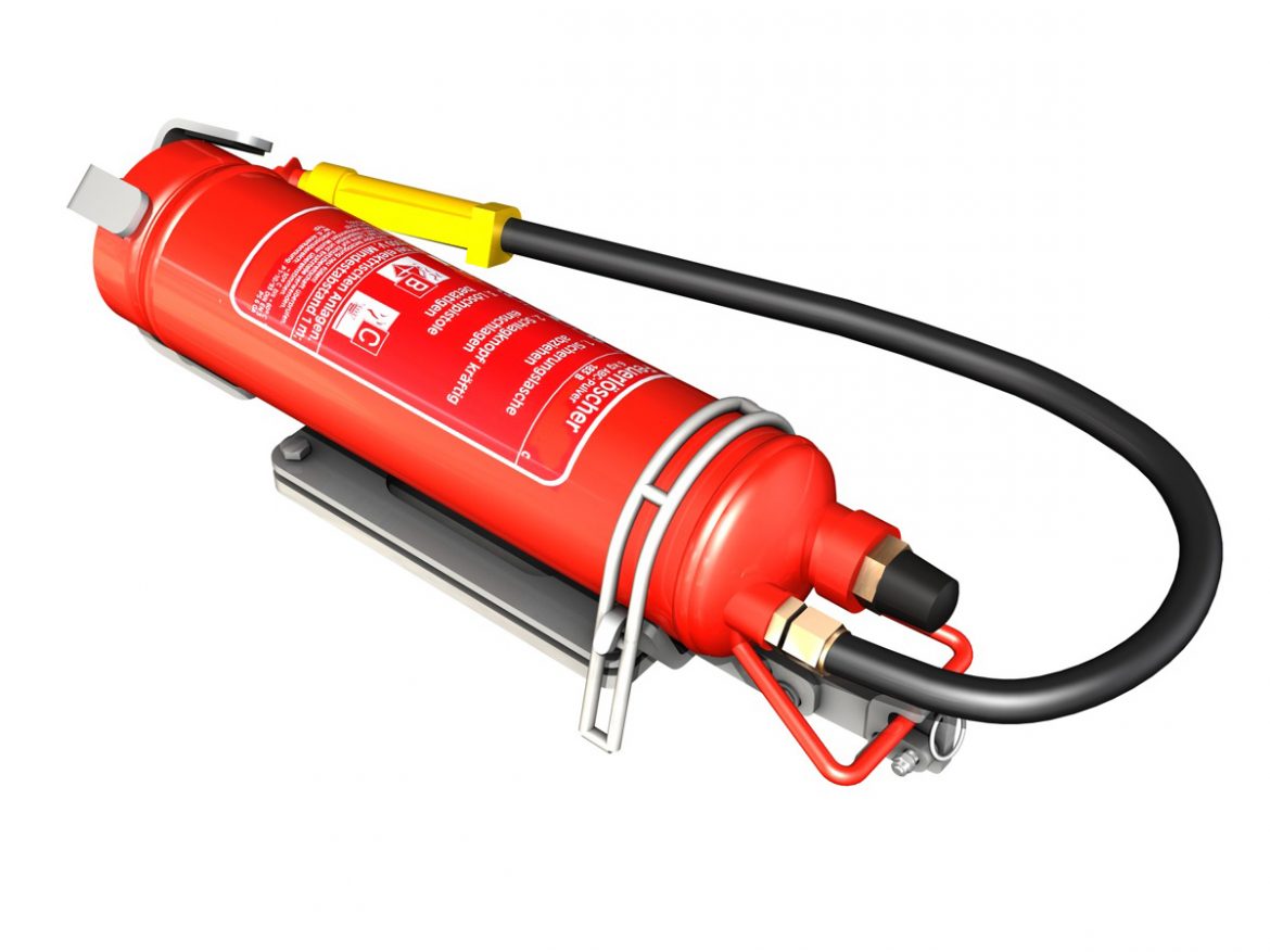 fire extinguisher with vehicle mounting 3d model 3ds fbx c4d lwo obj 188491