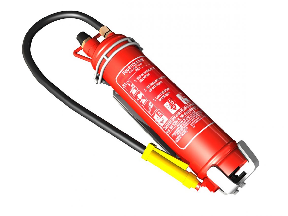 fire extinguisher with vehicle mounting 3d model 3ds fbx c4d lwo obj 188492