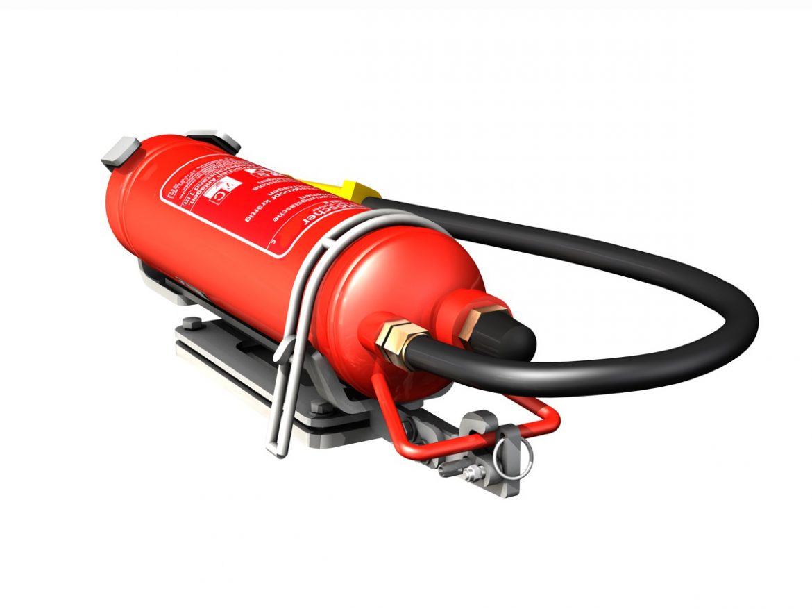 fire extinguisher with vehicle mounting 3d model 3ds fbx c4d lwo obj 188493