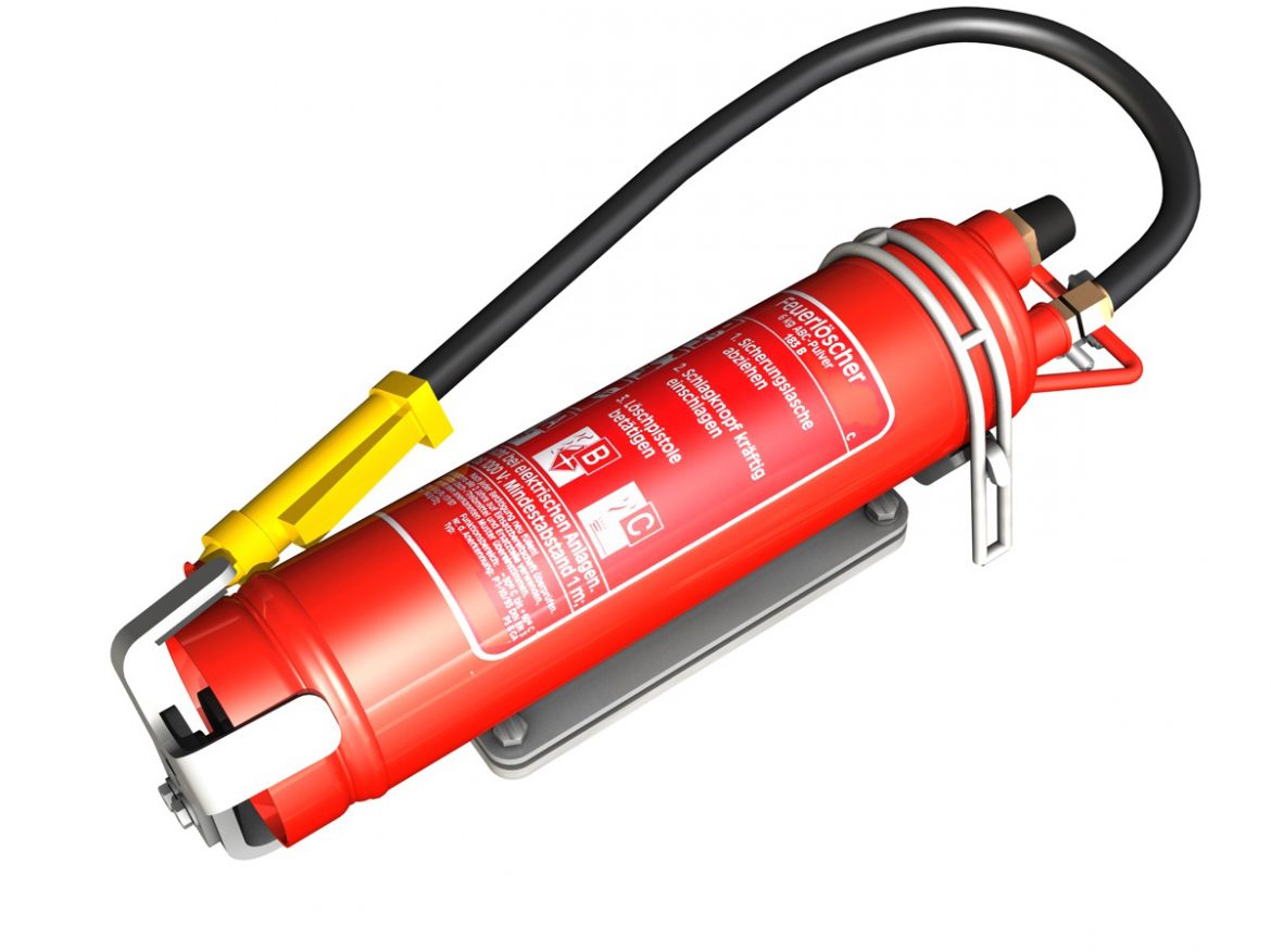 fire extinguisher with vehicle mounting 3d model 3ds fbx c4d lwo obj 188494