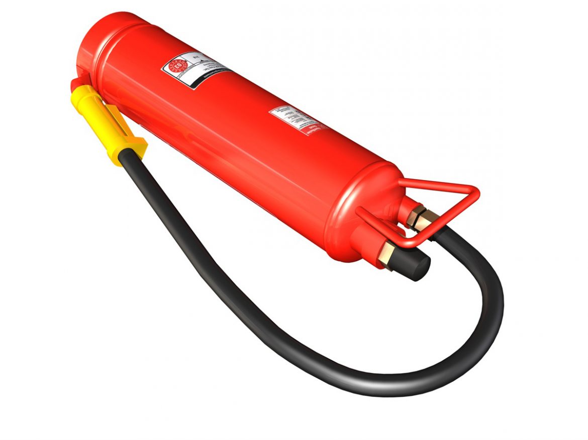 fire extinguisher with vehicle mounting 3d model 3ds fbx c4d lwo obj 188496