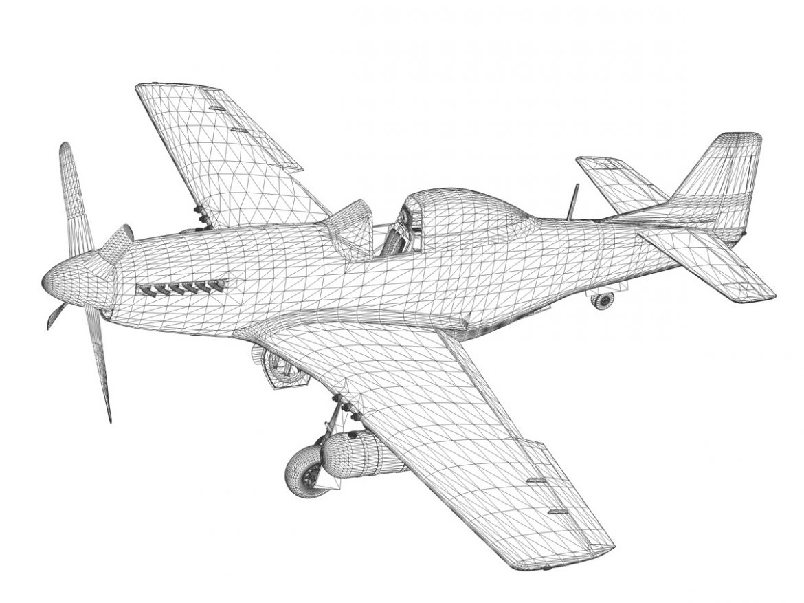 north american p-51d – cv-g 3d model 3ds fbx c4d lwo obj 188575