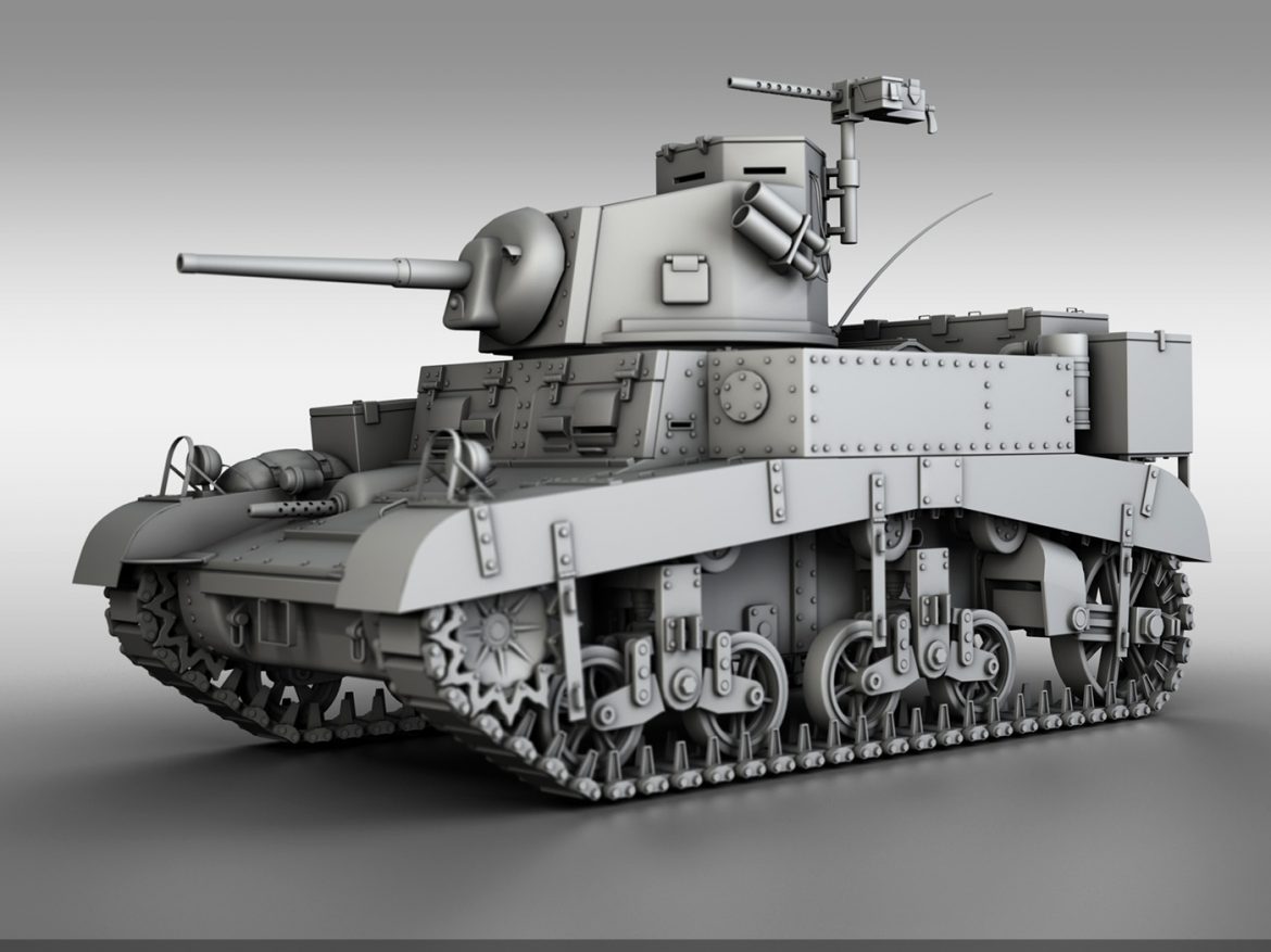 m3 light tank – honey 3d model 3ds fbx c4d lwo obj 188901