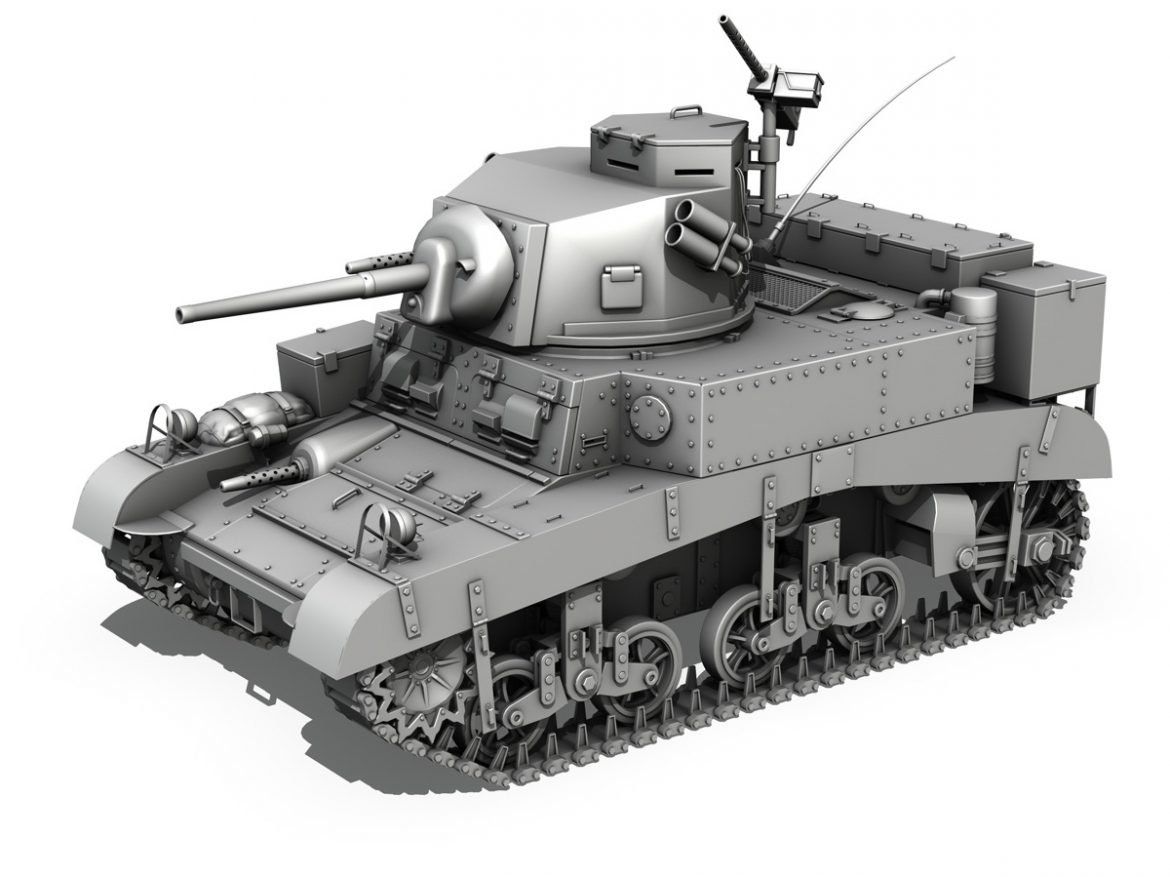 m3 light tank – honey 3d model 3ds fbx c4d lwo obj 188902