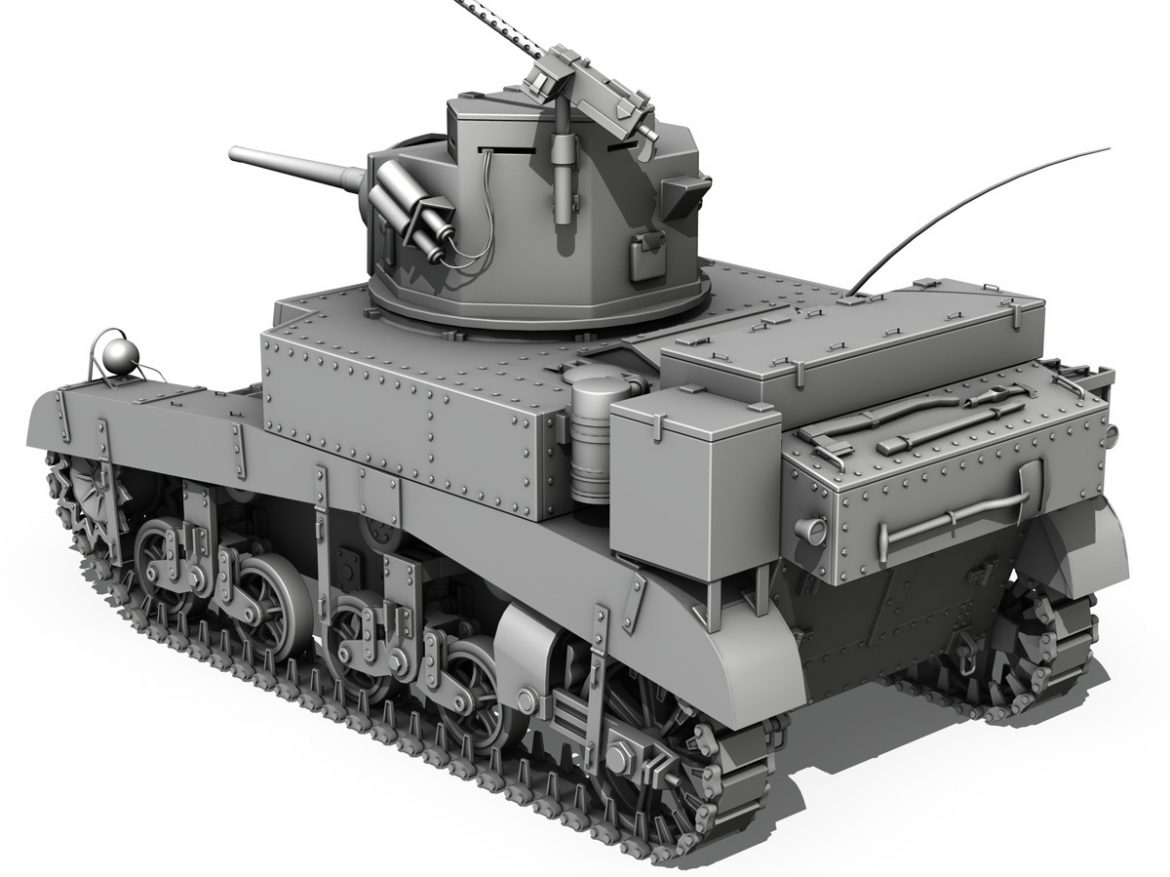 m3 light tank – honey 3d model 3ds fbx c4d lwo obj 188903