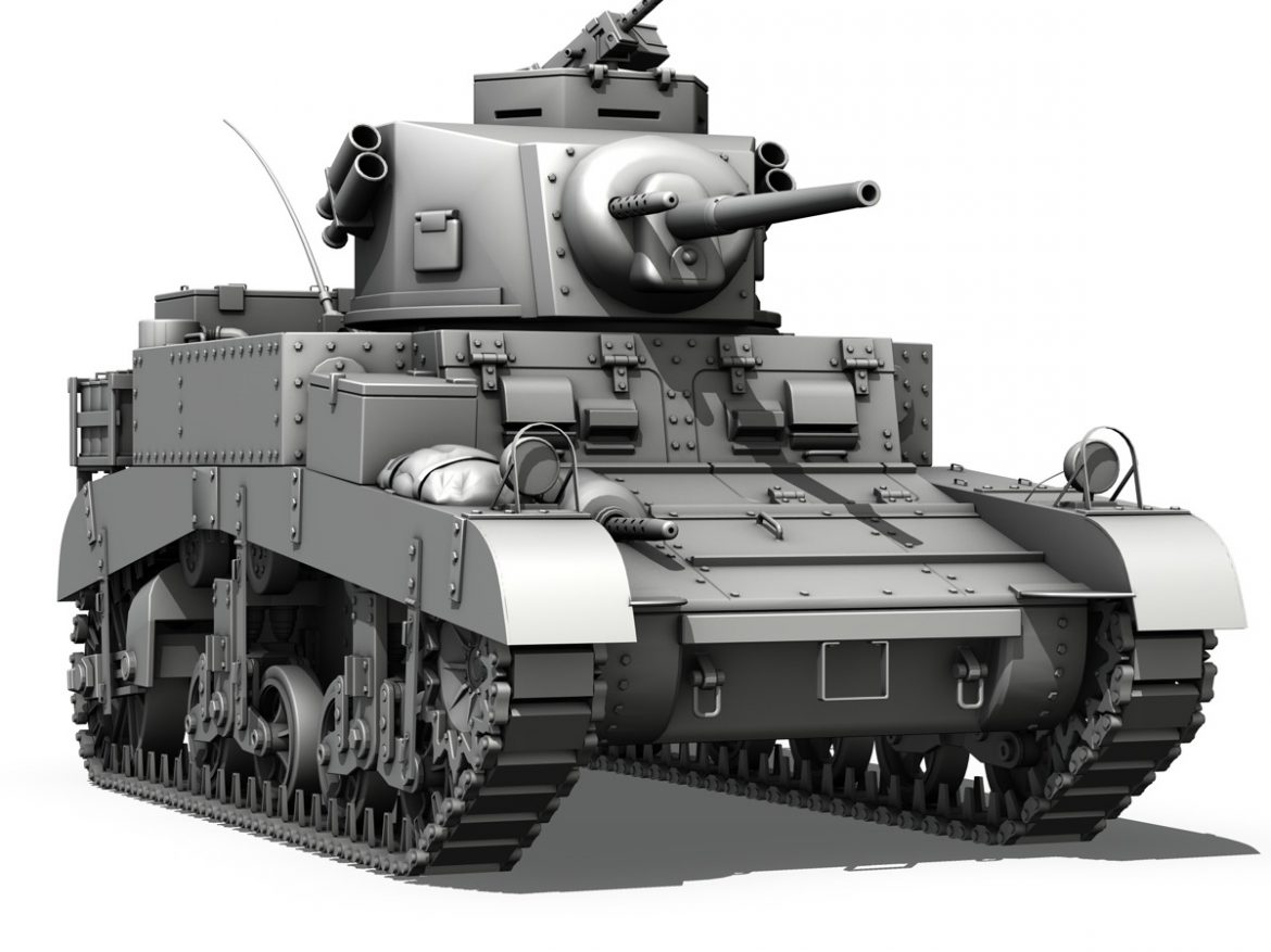 m3 light tank – honey 3d model 3ds fbx c4d lwo obj 188905