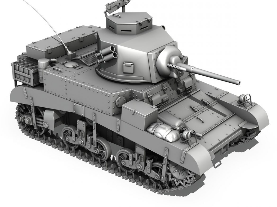 m3 light tank – honey 3d model 3ds fbx c4d lwo obj 188906