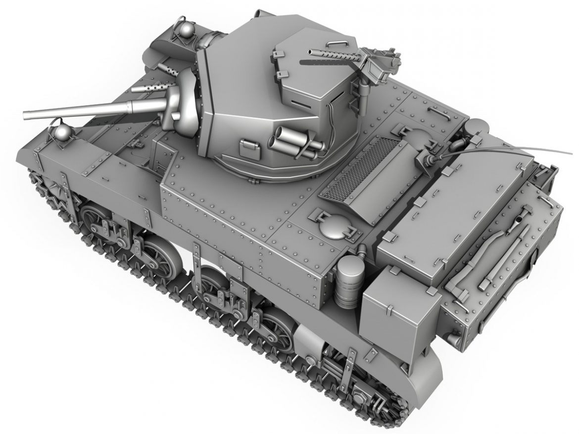 m3 light tank – honey 3d model 3ds fbx c4d lwo obj 188907
