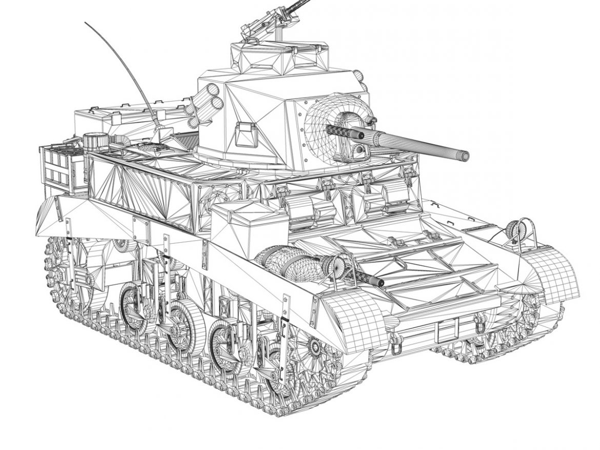 m3 light tank – honey 3d model 3ds fbx c4d lwo obj 188909