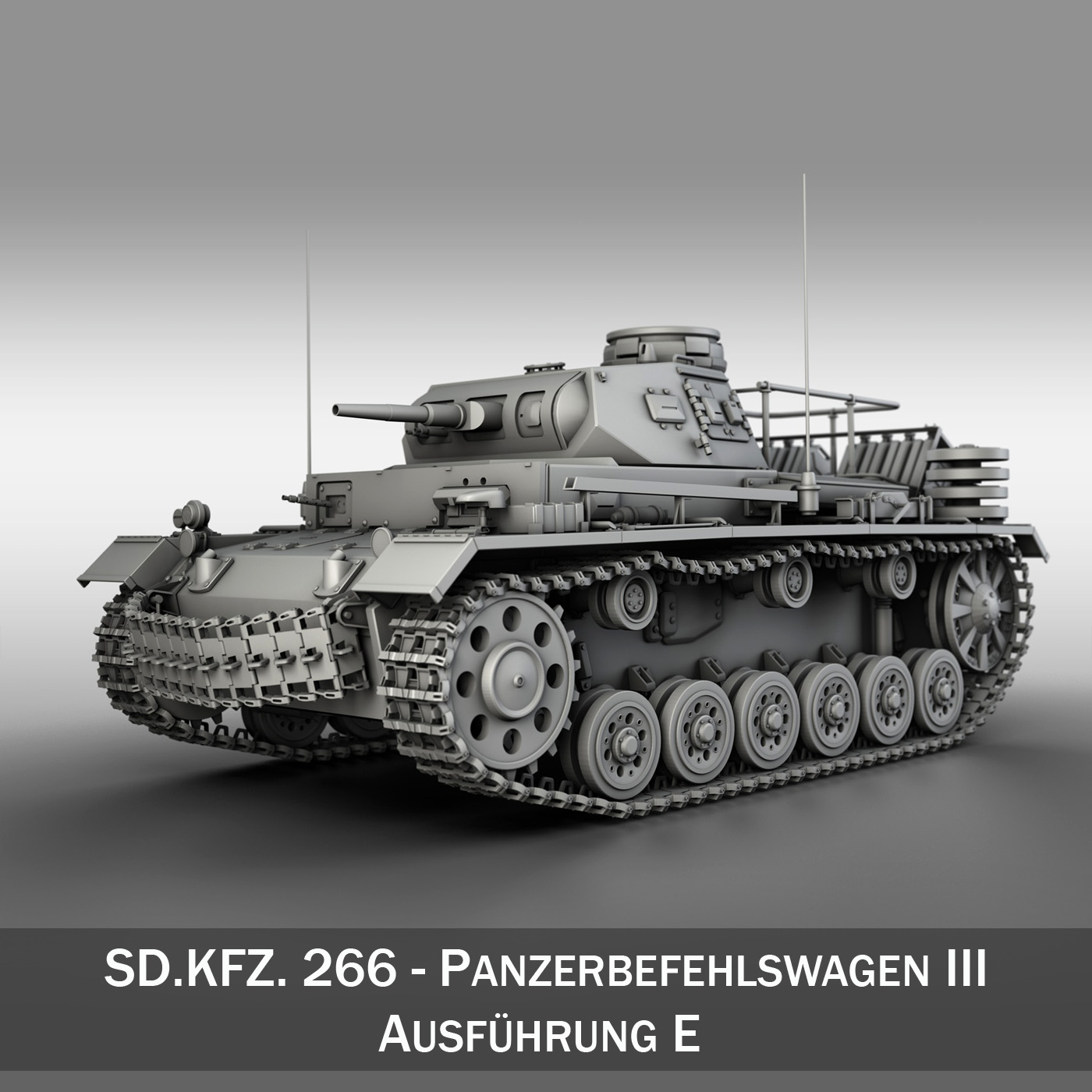 pzbefwg iii – ausf.e – command tank 3d model 3ds fbx c4d lwo obj 189039