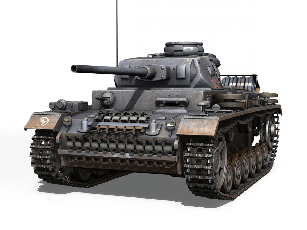 pzkpfw iii – panzer 3 – ausf.j – 523 3d model 3ds fbx c4d lwo obj 189075