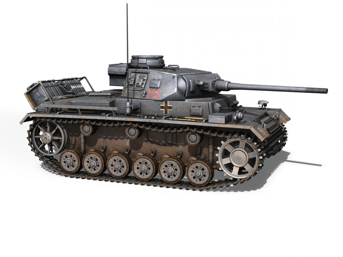 pzkpfw iii – panzer 3 – ausf.j – 523 3d model 3ds fbx c4d lwo obj 189080