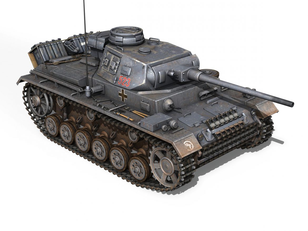 pzkpfw iii – panzer 3 – ausf.j – 523 3d model 3ds fbx c4d lwo obj 189081