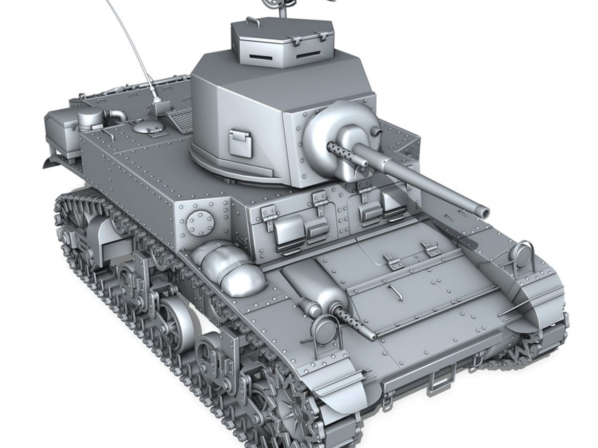 m3 light tank stuart – early production 3d model 3ds fbx c4d lwo obj 189176