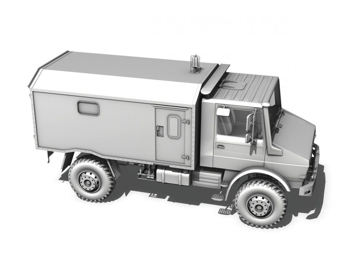 mercedes benz unimog u1300l – ambulance trailer 3d model 3ds fbx c4d lwo obj 189597