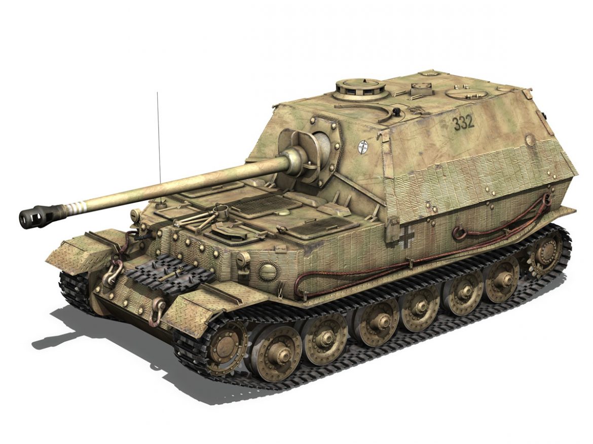 sd.kfz 184 tank destroyer tiger (p) elefant 3d model 3ds fbx c4d lwo obj 190004