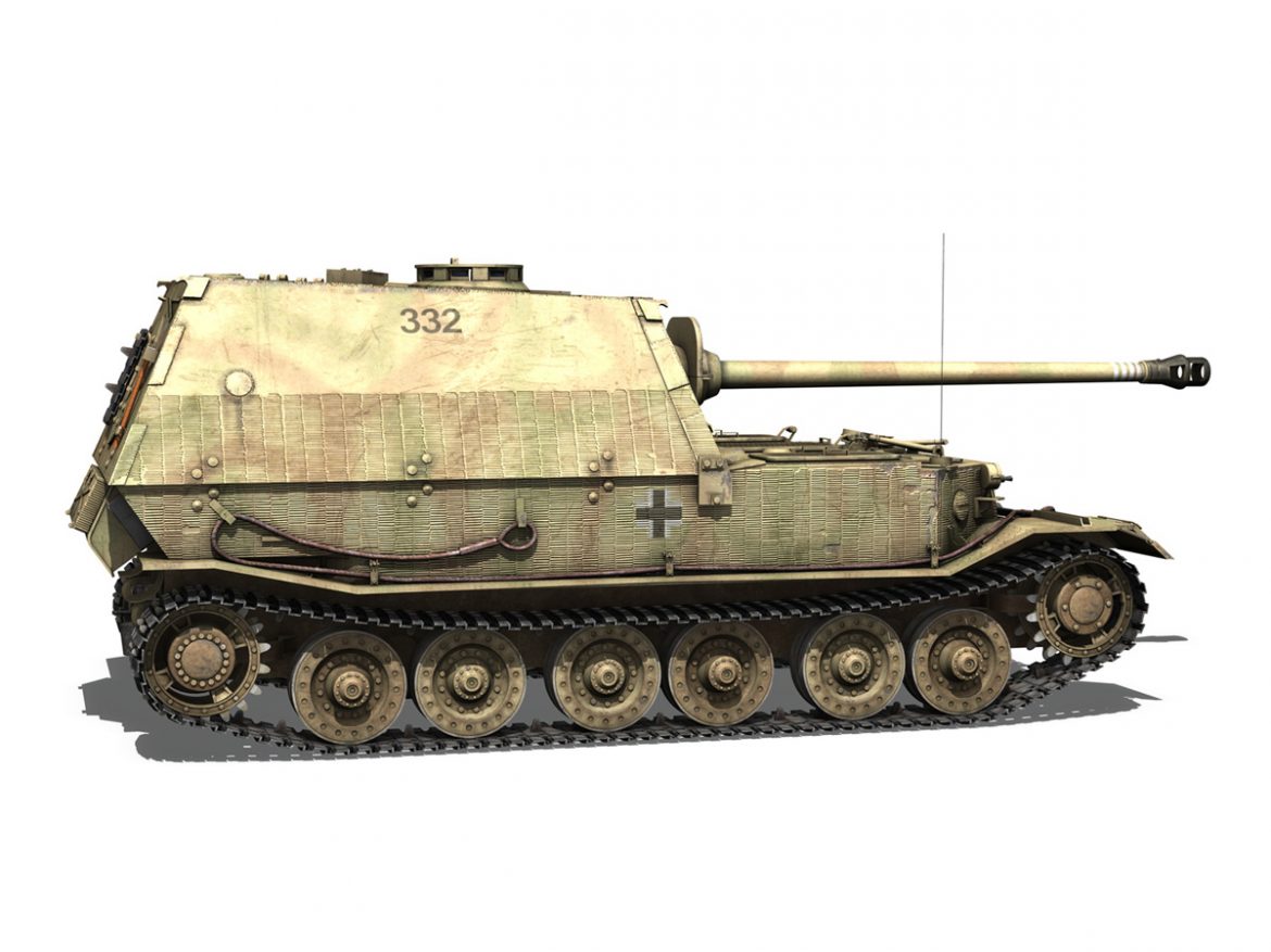 sd.kfz 184 tank destroyer tiger (p) elefant 3d model 3ds fbx c4d lwo obj 190007