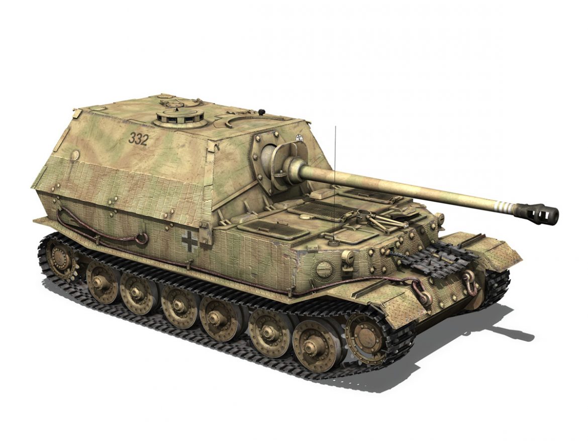 sd.kfz 184 tank destroyer tiger (p) elefant 3d model 3ds fbx c4d lwo obj 190008