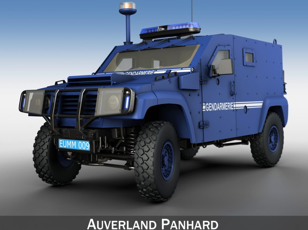 auverland panhard pvp – gendarmerie 3d model 3ds fbx c4d lwo obj 190066