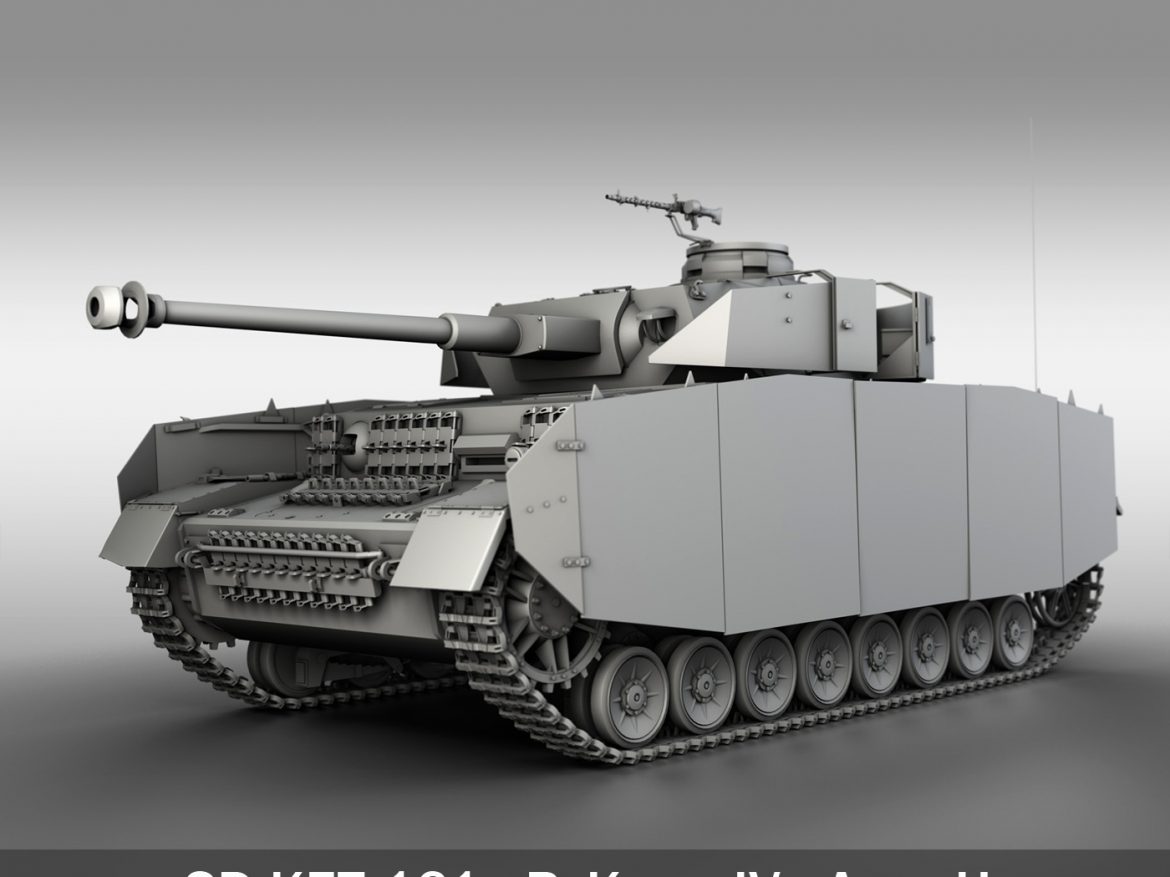 sd.kfz 161 pzkpfw iv – panzer 4 – ausf.h late 3d model 3ds fbx c4d lwo obj 190316