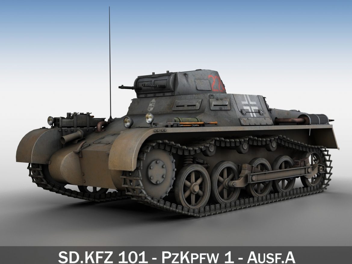 pzkpfw 1 – panzer 1 – ausf. a – 224 3d model 3ds fbx c4d lwo obj 195072