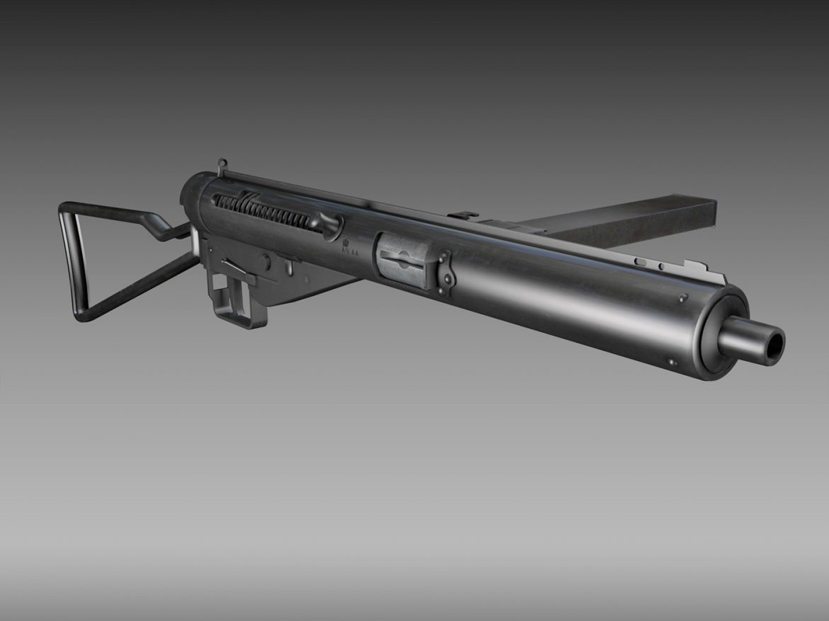 sten mk.iii submachine gun 3d model 3ds fbx c4d lwo obj 195110