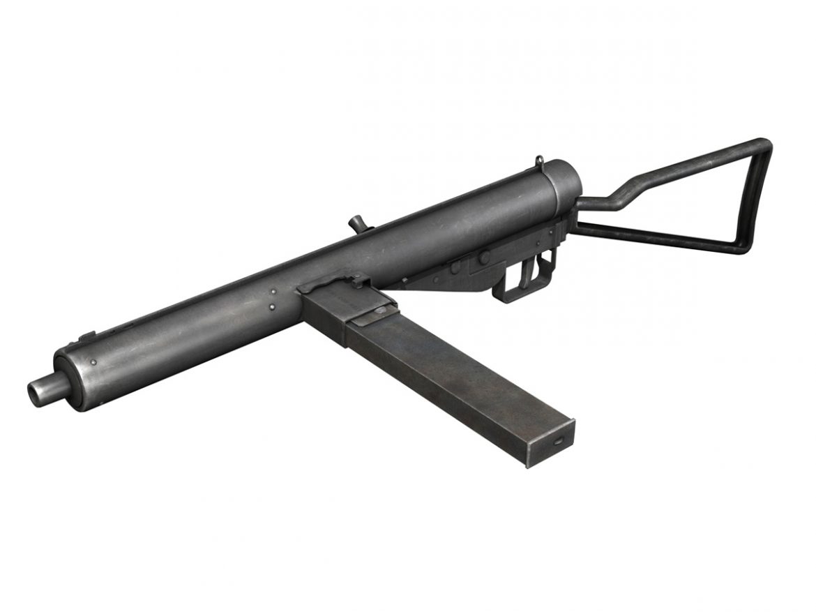 sten mk.iii submachine gun 3d model 3ds fbx c4d lwo obj 195112