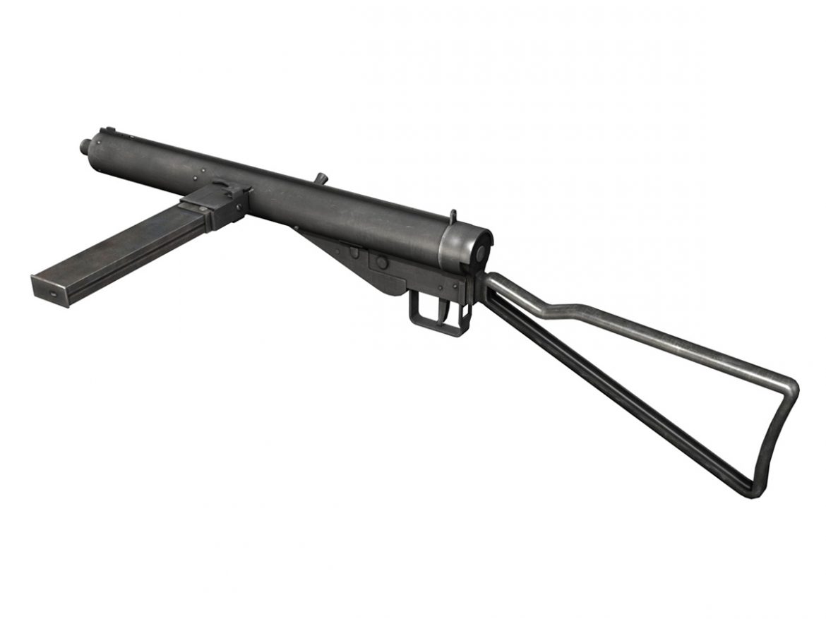 sten mk.iii submachine gun 3d model 3ds fbx c4d lwo obj 195113