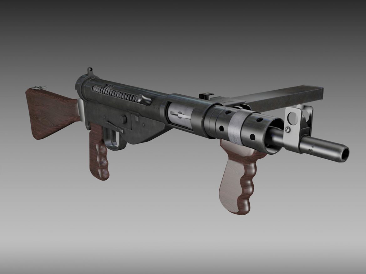 sten mk.v submachine gun 3d model 3ds fbx c4d lwo obj 195122