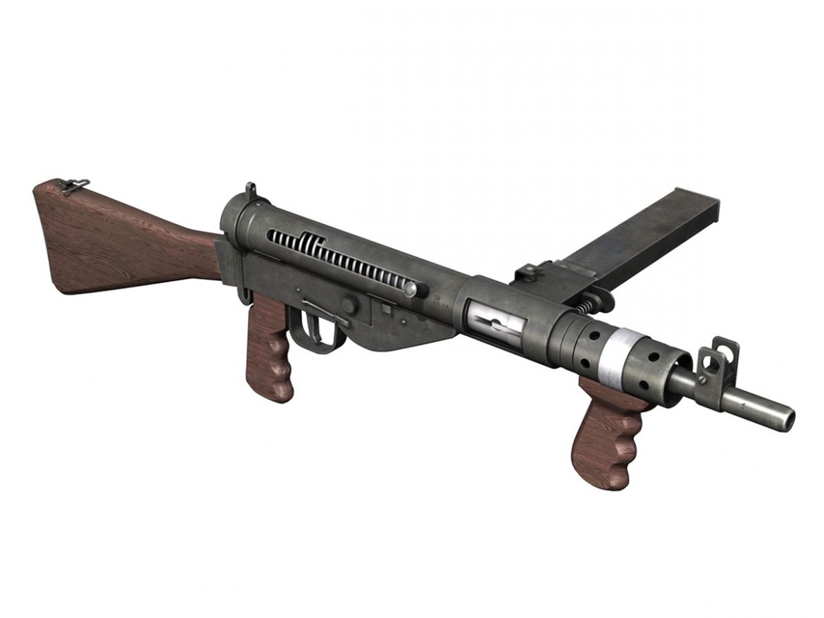 sten mk.v submachine gun 3d model 3ds fbx c4d lwo obj 195123