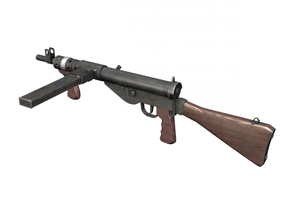 sten mk.v submachine gun 3d model 3ds fbx c4d lwo obj 195127