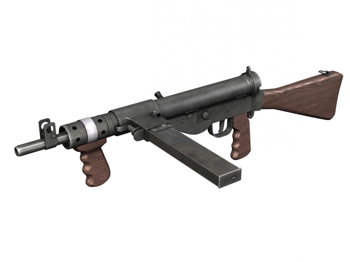 sten mk.v submachine gun 3d model 3ds fbx c4d lwo obj 195128