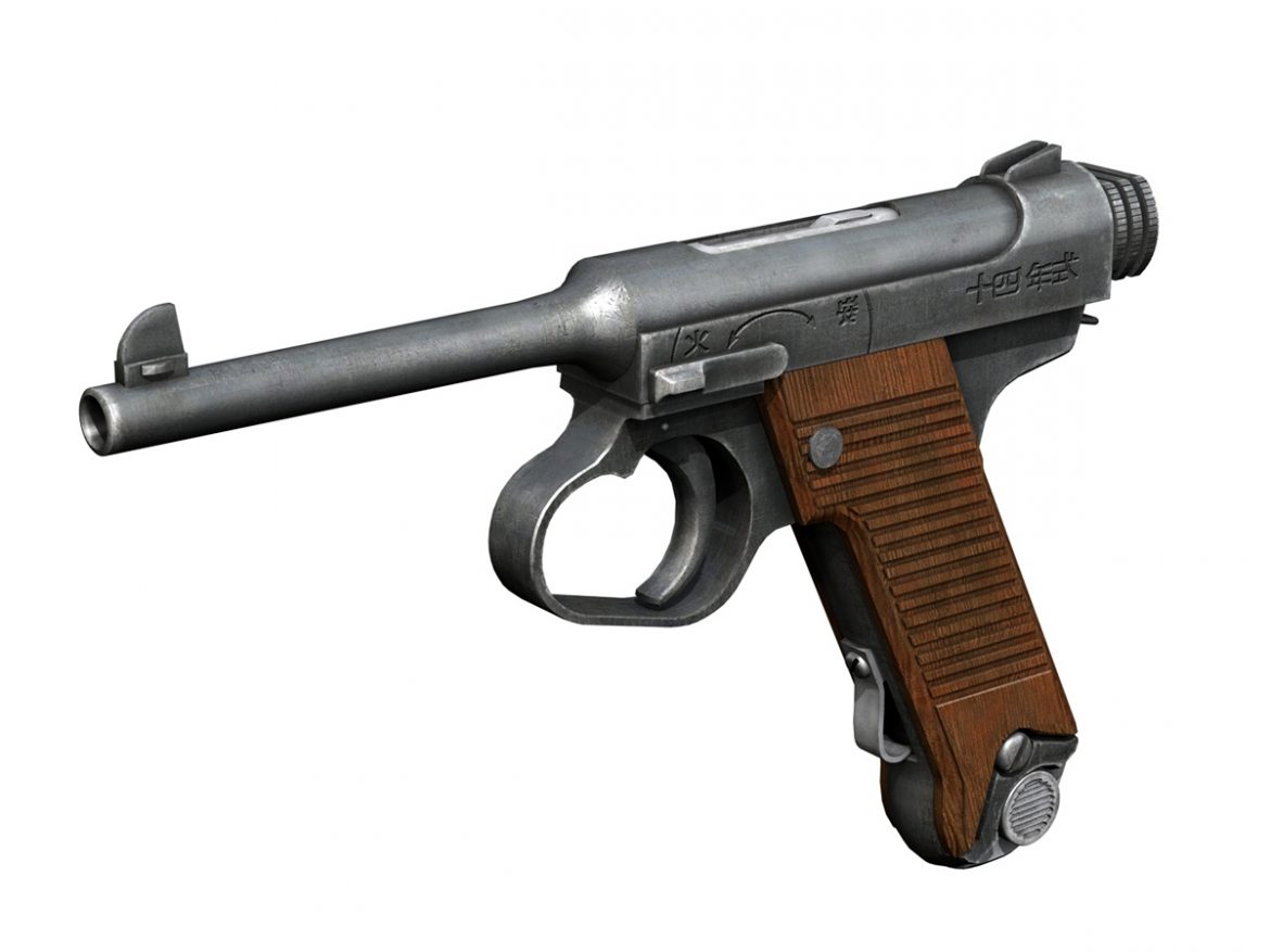 nambu pistol type 14 3d model 3ds fbx c4d lwo obj 195152