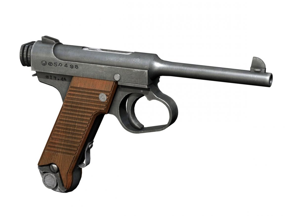 nambu pistol type 14 3d model 3ds fbx c4d lwo obj 195153