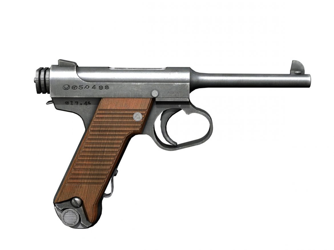 nambu pistol type 14 3d model 3ds fbx c4d lwo obj 195154