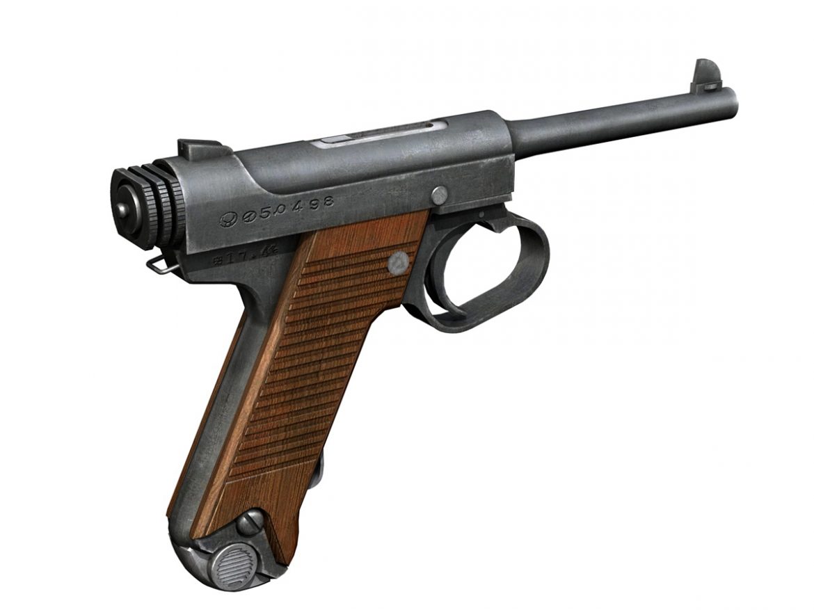 nambu pistol type 14 3d model 3ds fbx c4d lwo obj 195155