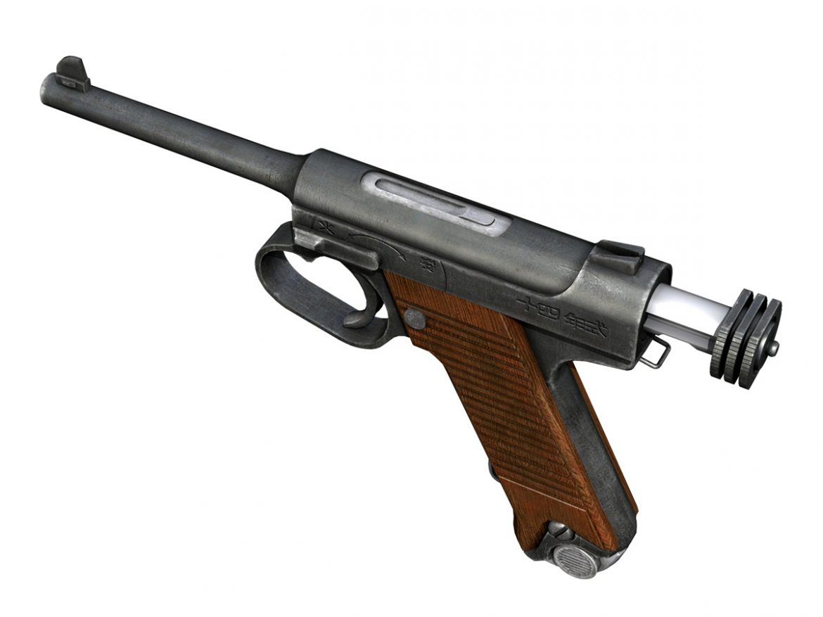 nambu pistol type 14 3d model 3ds fbx c4d lwo obj 195157