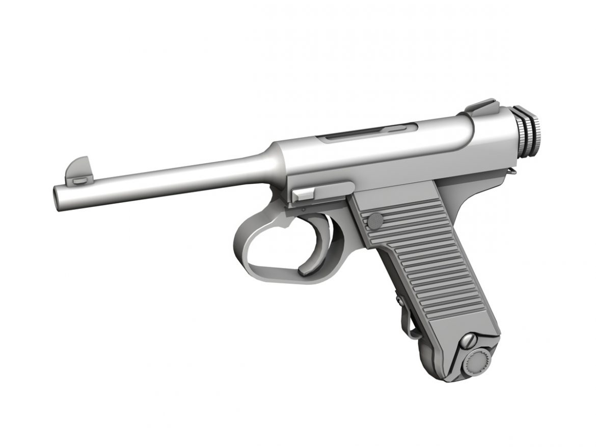 nambu pistol type 14 3d model 3ds fbx c4d lwo obj 195158